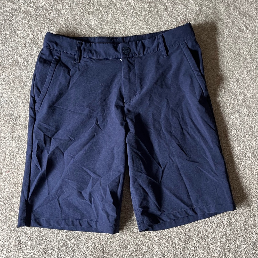 all in motion Navy Flat-Front Performance Shorts